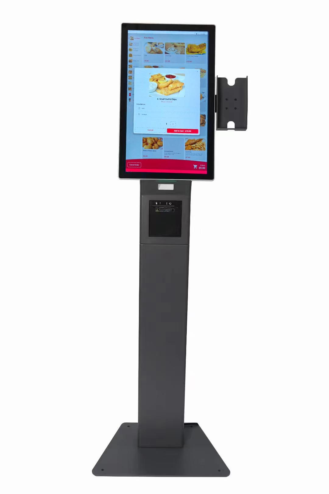 Floor-standing self-service kiosk